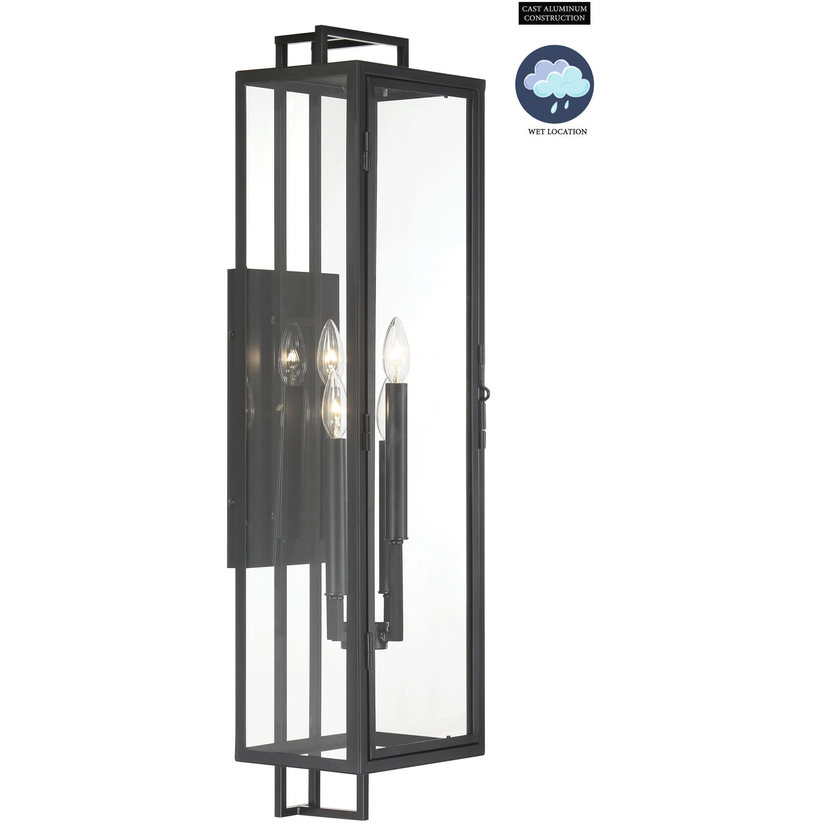 Knoll Road 4 Light 35 inch Coal Outdoor Wall Mount, Great Outdoors